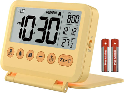 Digital Travel Alarm Clock, Battery Operated Bedroom Clock