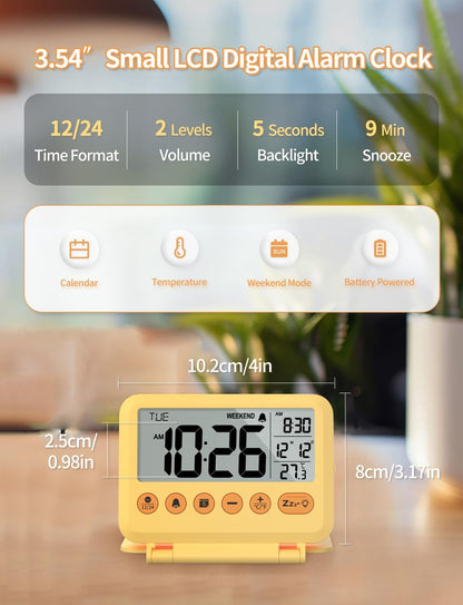 Digital Travel Alarm Clock, Battery Operated Bedroom Clock