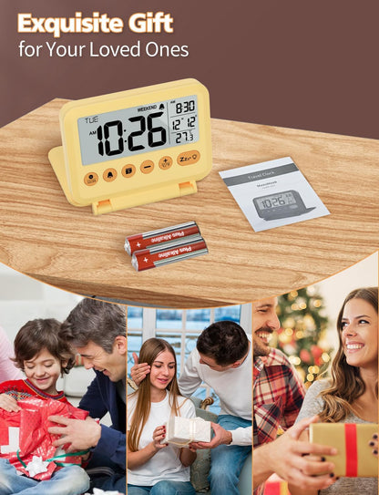 Digital Travel Alarm Clock, Battery Operated Bedroom Clock