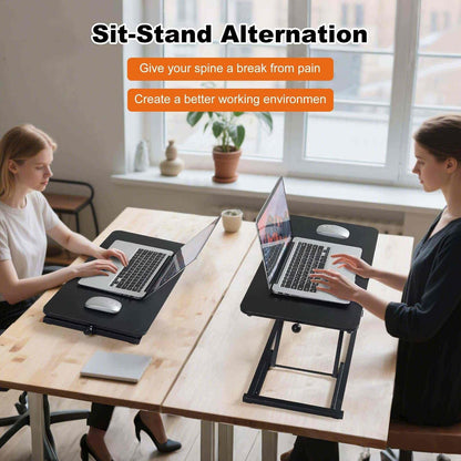 Adjustable Height Standing Desk Converter Keyboard Riser 23.6 Inch Black