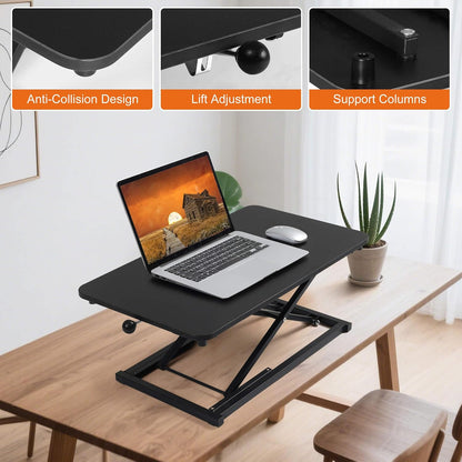 Adjustable Height Standing Desk Converter Keyboard Riser 23.6 Inch Black