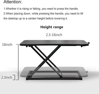 Adjustable Height Standing Desk Converter Keyboard Riser 23.6 Inch Black