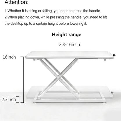 Adjustable Height Standing Desk Converter Keyboard Riser 23.6 Inch Black
