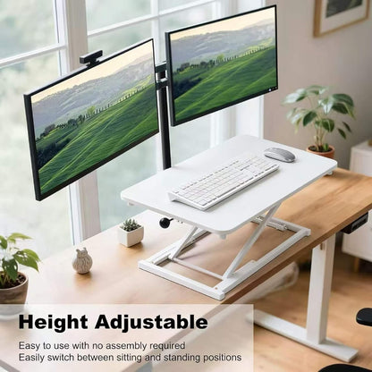 Adjustable Height Standing Desk Converter Keyboard Riser 23.6 Inch Black