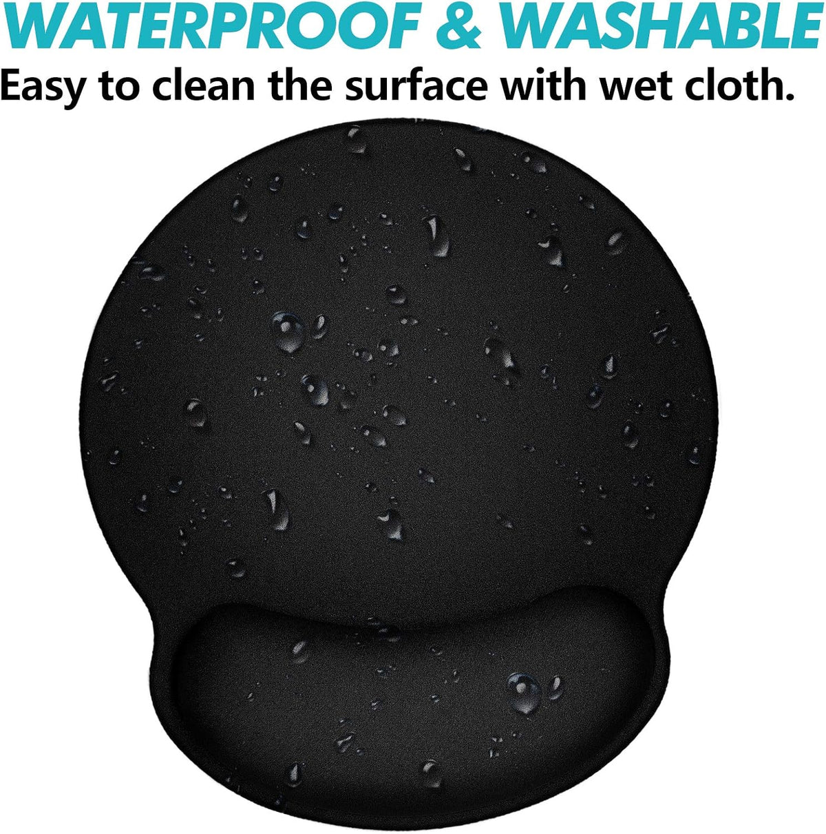 Ergonomic Mouse Pad 3 Pack with Wrist Rest Support, Round Gaming Mousepad with Smooth Surface & Non-Slip Rubber Base for Computer, Laptop, Office, Comfortable Memory Foam for Wrist Cushion