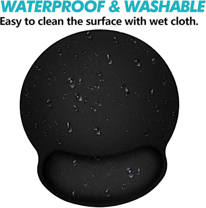 Ergonomic Mouse Pad 3 Pack with Wrist Rest Support, Round Gaming Mousepad with Smooth Surface & Non-Slip Rubber Base for Computer, Laptop, Office, Comfortable Memory Foam for Wrist Cushion