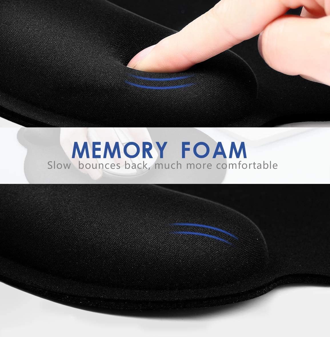 Ergonomic Mouse Pad 3 Pack with Wrist Rest Support, Round Gaming Mousepad with Smooth Surface & Non-Slip Rubber Base for Computer, Laptop, Office, Comfortable Memory Foam for Wrist Cushion
