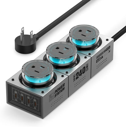 MFish E-Tank 7-in-1 Desktop Charging Station, 240W Max GaN USB-C Charger