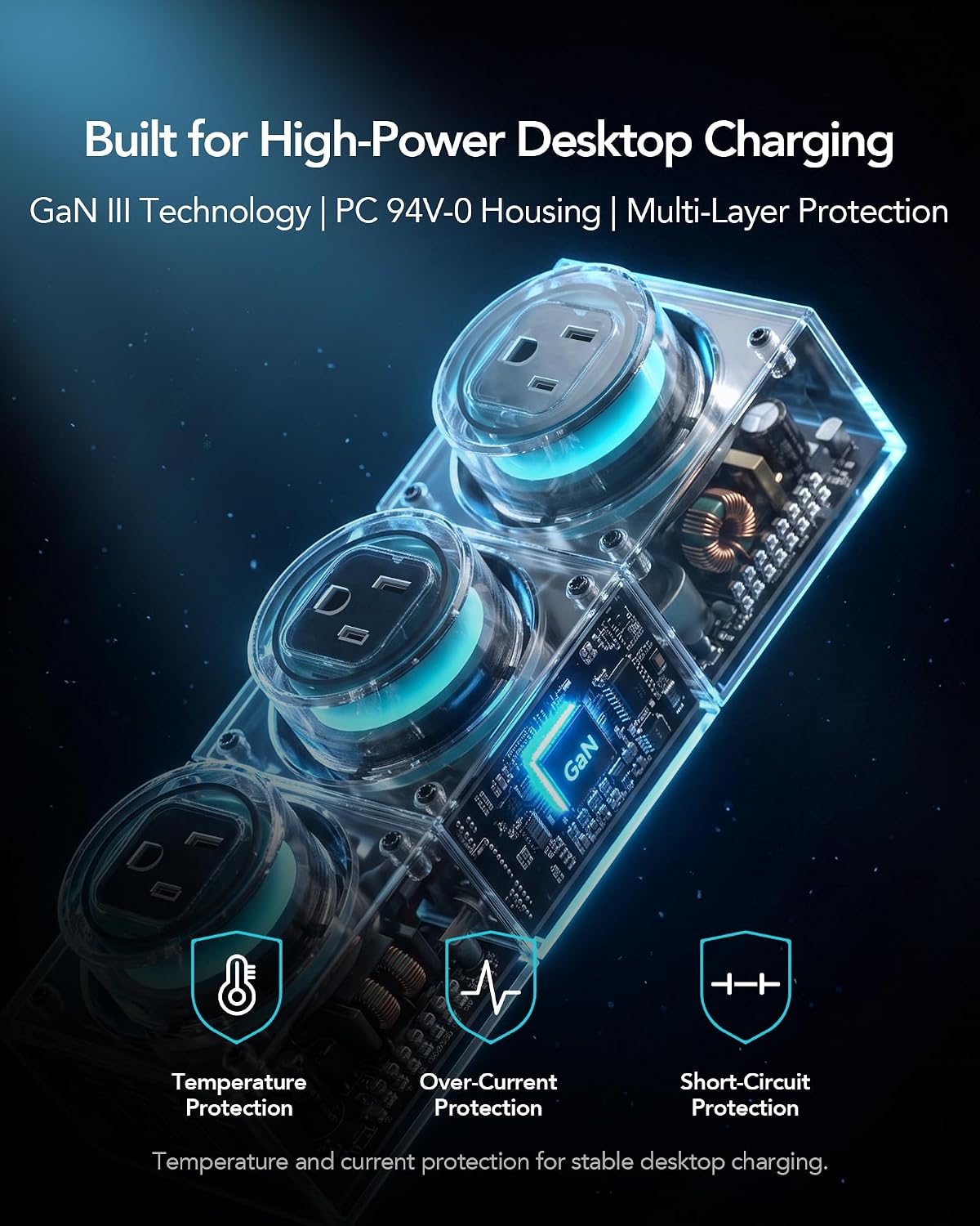 MFish E-Tank 7-in-1 Desktop Charging Station, 240W Max GaN USB-C Charger