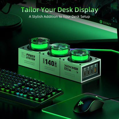 MFish E-Tank 7-in-1 Desktop Charging Station, 240W Max GaN USB-C Charger