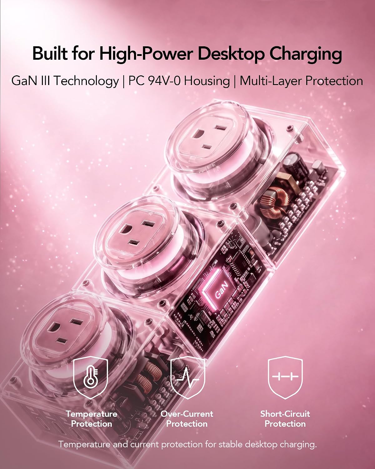 MFish E-Tank 7-in-1 Desktop Charging Station, 240W Max GaN USB-C Charger