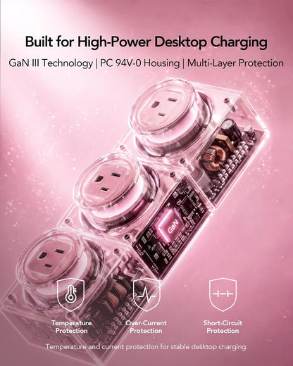 MFish E-Tank 7-in-1 Desktop Charging Station, 240W Max GaN USB-C Charger