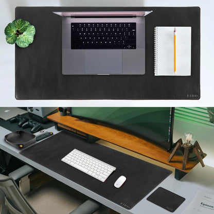 Leather Desk Pad Set Real Leather Desk Mat Thick (3mm) Double Layer (32x16) Cover Blotter Desk Protector Large Computer Mat for Keyboard Mouse Pad Table Laptop Mat Office Accessories Antique