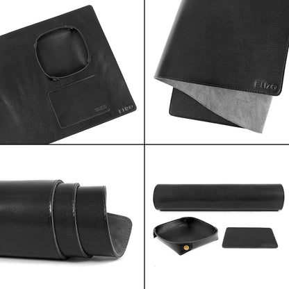 Leather Desk Pad Set Real Leather Desk Mat Thick (3mm) Double Layer (32x16) Cover Blotter Desk Protector Large Computer Mat for Keyboard Mouse Pad Table Laptop Mat Office Accessories Antique