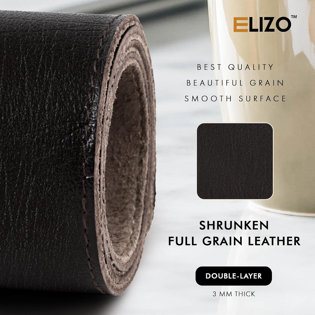 Leather Desk Pad Set Real Leather Desk Mat Thick (3mm) Double Layer (32x16) Cover Blotter Desk Protector Large Computer Mat for Keyboard Mouse Pad Table Laptop Mat Office Accessories Antique