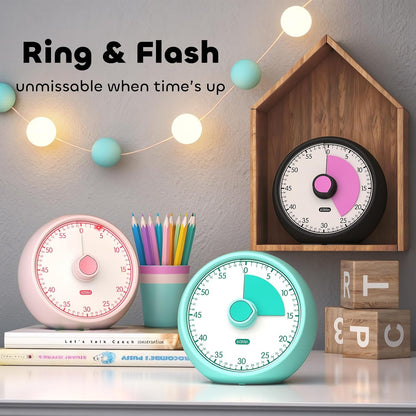 Visual Timer for Kids 60-Minute Countdown Timer with Optional Alarm, Focus Tool for ADHD & Autism, Time Management for Homework, Chores, Office, Kitchen, Teaching & Study Routines (Orange)