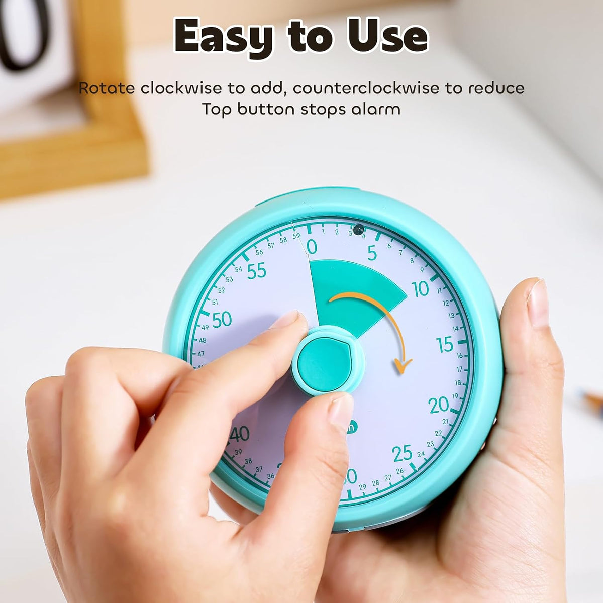 Visual Timer for Kids 60-Minute Countdown Timer with Optional Alarm, Focus Tool for ADHD & Autism, Time Management for Homework, Chores, Office, Kitchen, Teaching & Study Routines (Orange)