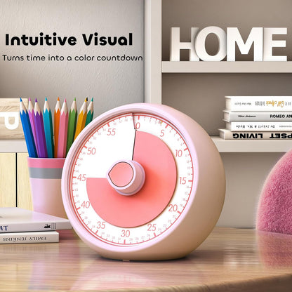 Visual Timer for Kids 60-Minute Countdown Timer with Optional Alarm, Focus Tool for ADHD & Autism, Time Management for Homework, Chores, Office, Kitchen, Teaching & Study Routines (Orange)