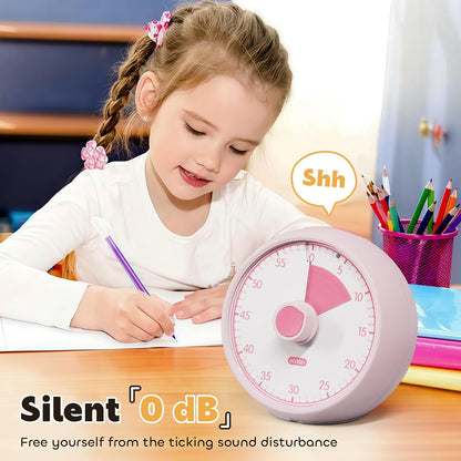 Visual Timer for Kids 60-Minute Countdown Timer with Optional Alarm, Focus Tool for ADHD & Autism, Time Management for Homework, Chores, Office, Kitchen, Teaching & Study Routines (Orange)