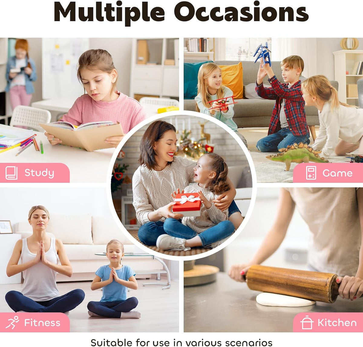 Visual Timer for Kids 60-Minute Countdown Timer with Optional Alarm, Focus Tool for ADHD & Autism, Time Management for Homework, Chores, Office, Kitchen, Teaching & Study Routines (Orange)