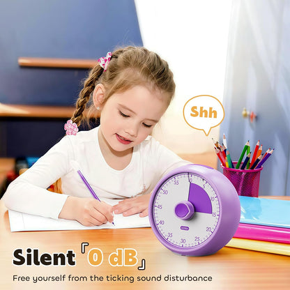 Visual Timer for Kids 60-Minute Countdown Timer with Optional Alarm, Focus Tool for ADHD & Autism, Time Management for Homework, Chores, Office, Kitchen, Teaching & Study Routines (Orange)
