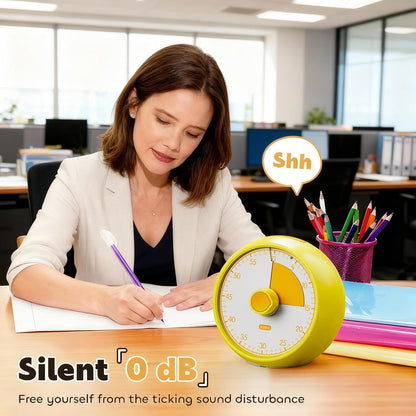 Visual Timer for Kids 60-Minute Countdown Timer with Optional Alarm, Focus Tool for ADHD & Autism, Time Management for Homework, Chores, Office, Kitchen, Teaching & Study Routines (Orange)