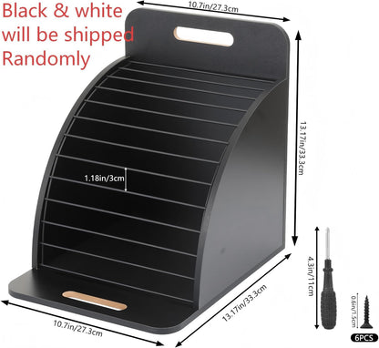 Clipboard Holder Wooden Storage Clipboard Holder Rack - with Raised Side Panel Black Clip board Organizer - for Classroom Office School Teacher Organizing (Clip Boards Not Included)