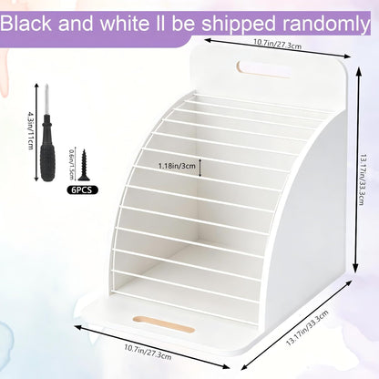 Clipboard Holder Wooden Storage Clipboard Holder Rack - with Raised Side Panel Black Clip board Organizer - for Classroom Office School Teacher Organizing (Clip Boards Not Included)