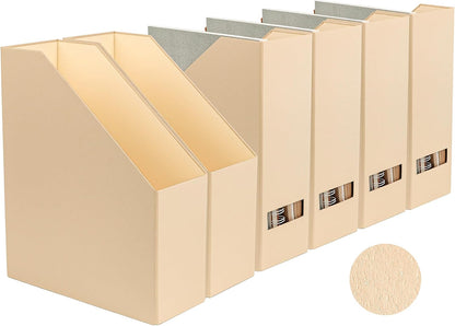 Magazine Holder - File Holder and Desk Organizer, Cardboard Book Organizer and Storage Box for Documents, Magazine Holder Rack for Office, Home and Classroom (Classic Blue, 6-Pack)