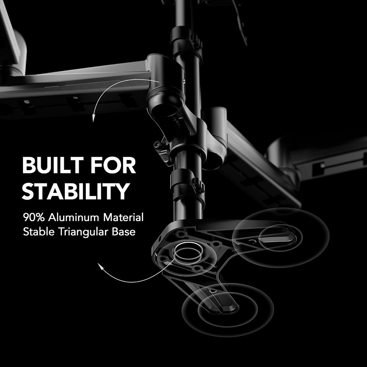 Triple Monitor Mount for 17 to 32 inch Screens, Adjustment Gaming Triple Monitor Stand with Swivel, Tilt, Rotation, Clamp & Grommet Kit