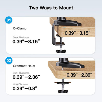 Triple Monitor Mount for 17 to 32 inch Screens, Adjustment Gaming Triple Monitor Stand with Swivel, Tilt, Rotation, Clamp & Grommet Kit