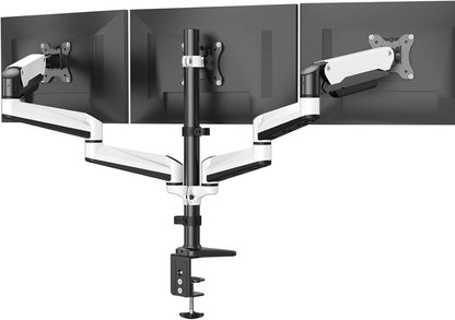 Triple Monitor Mount for 17 to 32 inch Screens, Adjustment Gaming Triple Monitor Stand with Swivel, Tilt, Rotation, Clamp & Grommet Kit