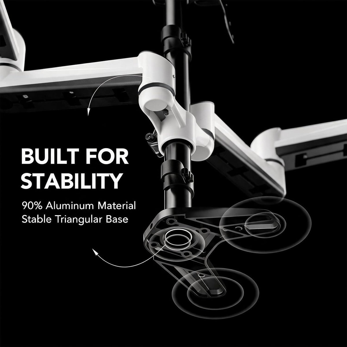 Triple Monitor Mount for 17 to 32 inch Screens, Adjustment Gaming Triple Monitor Stand with Swivel, Tilt, Rotation, Clamp & Grommet Kit
