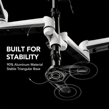 Triple Monitor Mount for 17 to 32 inch Screens, Adjustment Gaming Triple Monitor Stand with Swivel, Tilt, Rotation, Clamp & Grommet Kit