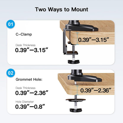 Triple Monitor Mount for 17 to 32 inch Screens, Adjustment Gaming Triple Monitor Stand with Swivel, Tilt, Rotation, Clamp & Grommet Kit