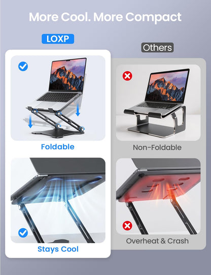Adjustable Laptop Stand for Desk, Portable Airflow Laptop Riser Holder