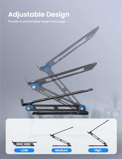 Adjustable Laptop Stand for Desk, Portable Airflow Laptop Riser Holder