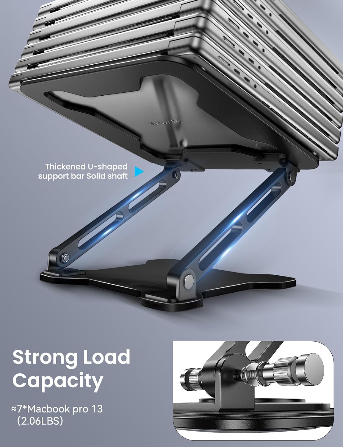 Adjustable Laptop Stand for Desk, Portable Airflow Laptop Riser Holder