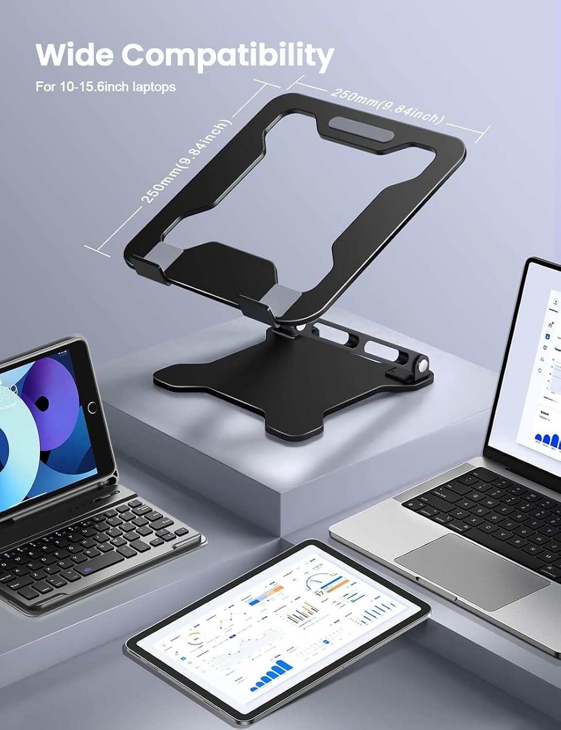 Adjustable Laptop Stand for Desk, Portable Airflow Laptop Riser Holder