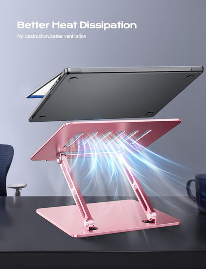 Adjustable Laptop Stand for Desk, Portable Airflow Laptop Riser Holder