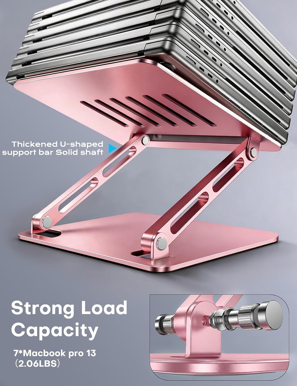 Adjustable Laptop Stand for Desk, Portable Airflow Laptop Riser Holder