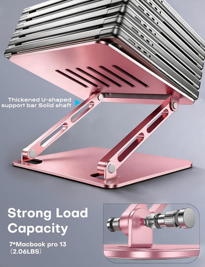 Adjustable Laptop Stand for Desk, Portable Airflow Laptop Riser Holder