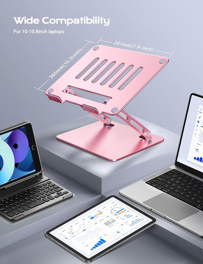 Adjustable Laptop Stand for Desk, Portable Airflow Laptop Riser Holder