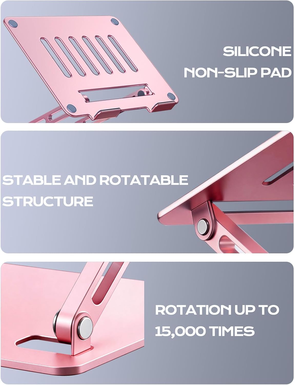 Adjustable Laptop Stand for Desk, Portable Airflow Laptop Riser Holder