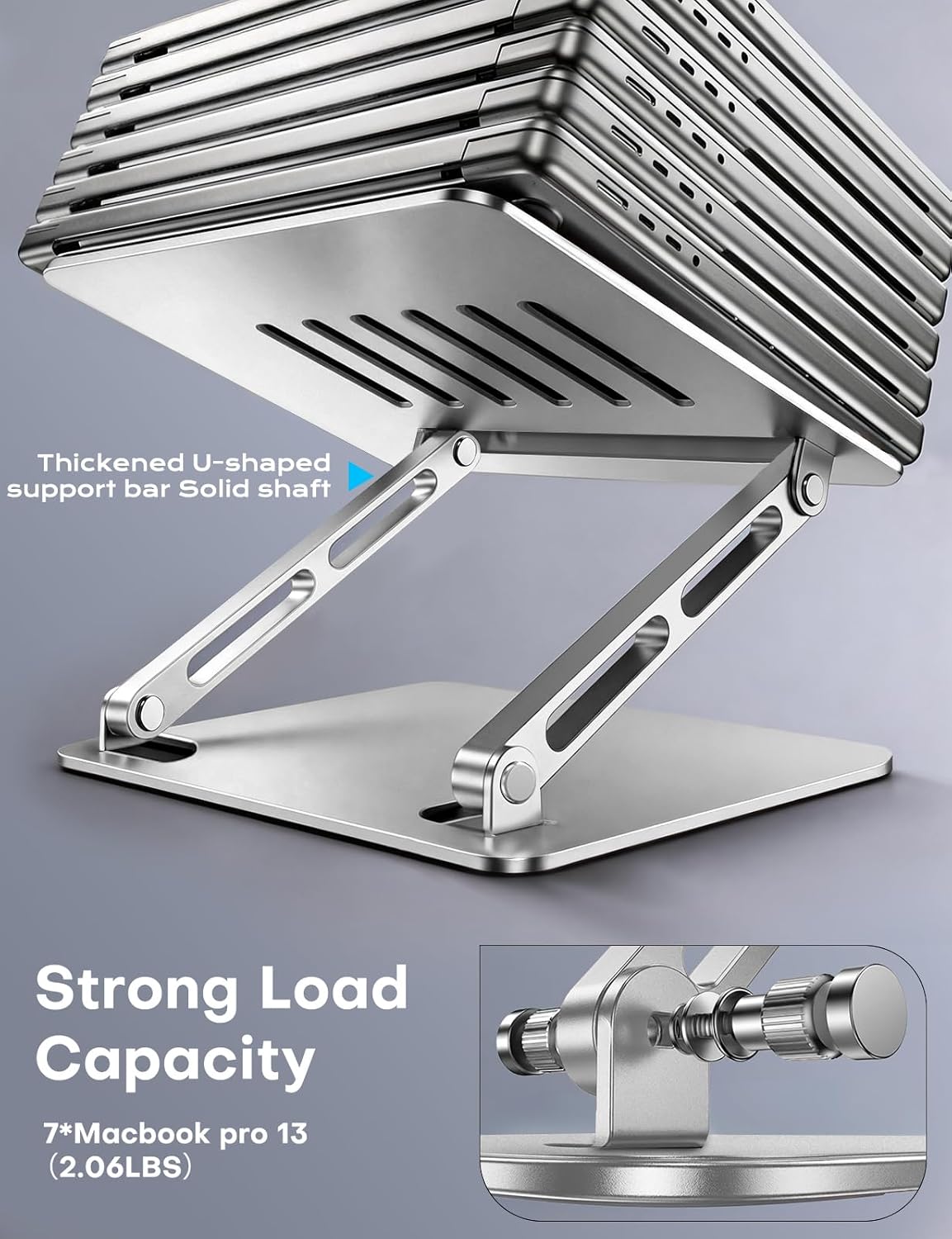 Adjustable Laptop Stand for Desk, Portable Airflow Laptop Riser Holder