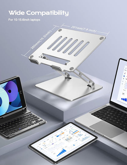 Adjustable Laptop Stand for Desk, Portable Airflow Laptop Riser Holder