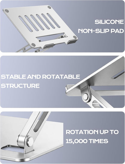 Adjustable Laptop Stand for Desk, Portable Airflow Laptop Riser Holder