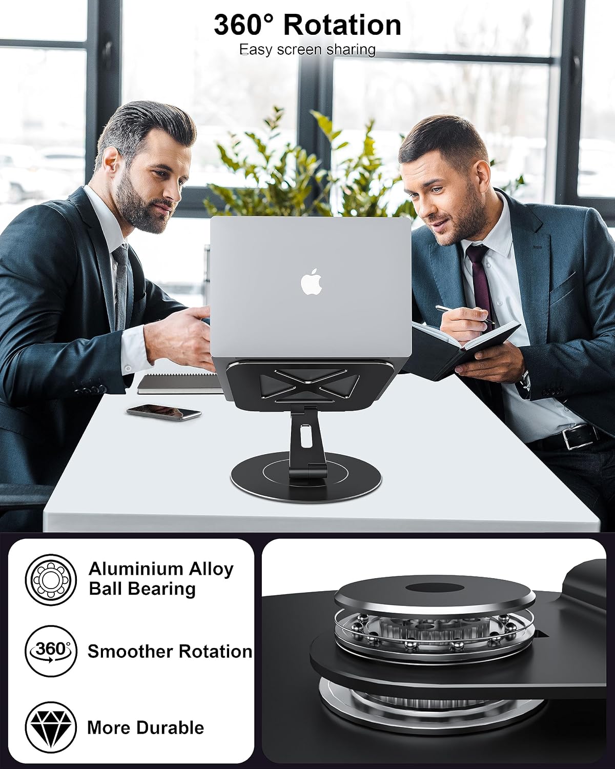 Adjustable Laptop Stand for Desk, Portable Airflow Laptop Riser Holder