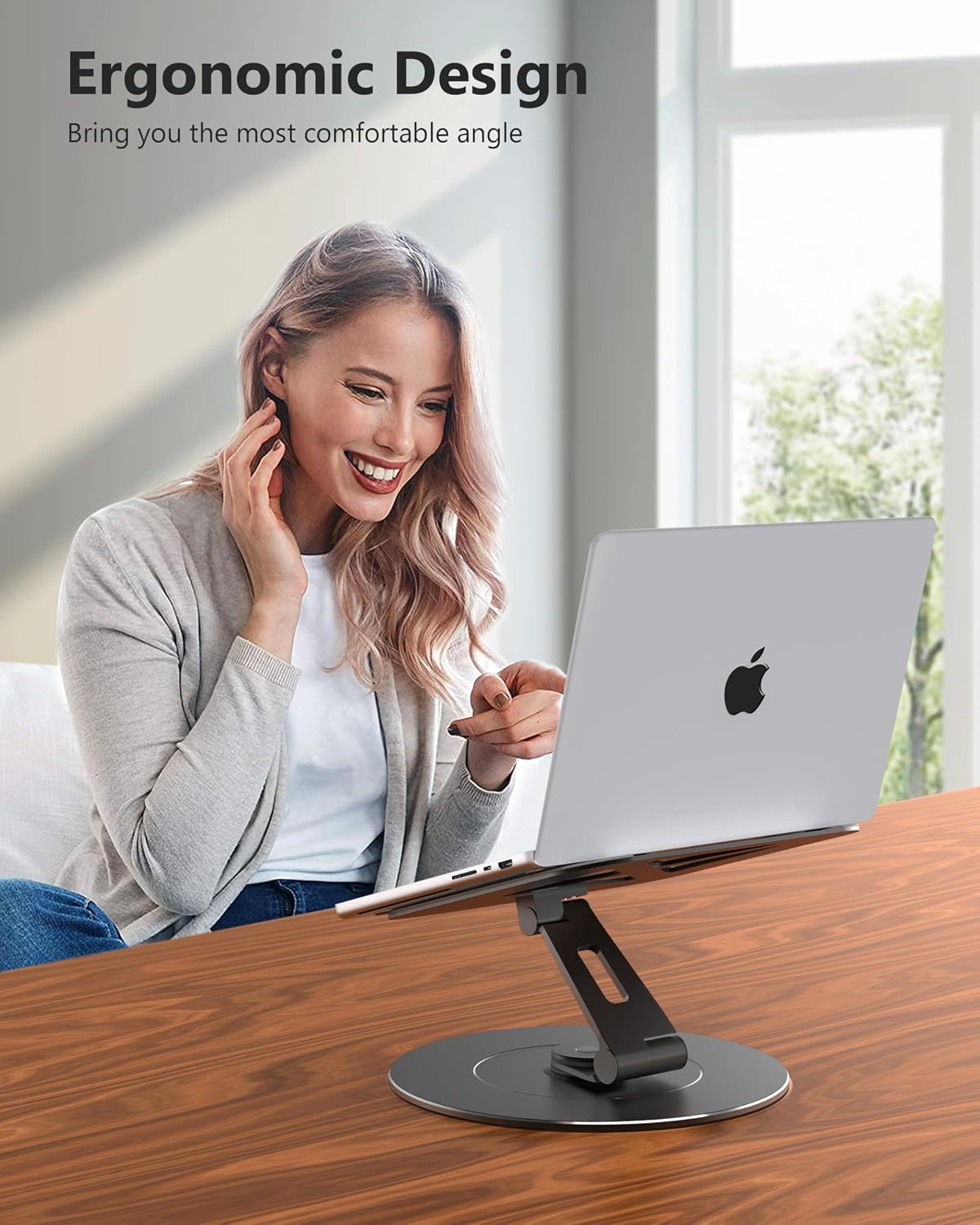 Adjustable Laptop Stand for Desk, Portable Airflow Laptop Riser Holder