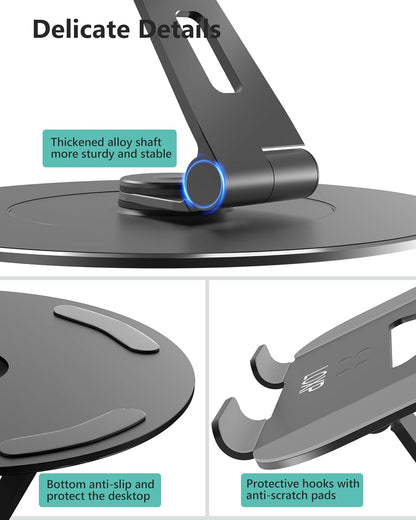 Adjustable Laptop Stand for Desk, Portable Airflow Laptop Riser Holder
